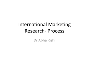 International Marketing Research- Process
