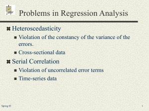Problems in Regression Analysis