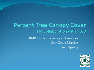 2011 NLCD Percent Canopy Cover Map
