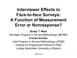 Interviewer Effects in Face-to-face Surveys