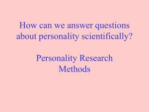 Personality Research Methods