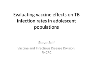 Evaluating vaccine effects on TB infection rates among adolescent