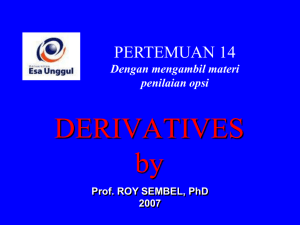 PRICING DERIVATIVES