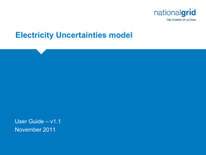 Electricity Uncertainties - User Guide