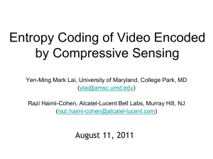 Entropy Coding of Compressed Sensed Video