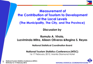 Measurement of the Contribution of Tourism to Development