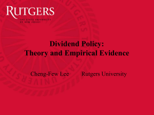Dividend Policy: Theory and Empirical Evidence