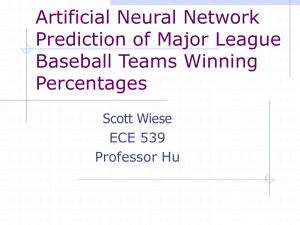 Artificial Neural Network Prediction of Major League Baseball