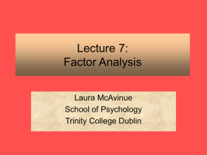Lecture 7: Factor Analysis - School of Psychology