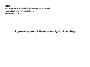 Sample - Research Methodology and Methods of Social Inquiry