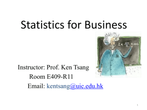 Statistics for Science (Psy) - United International College