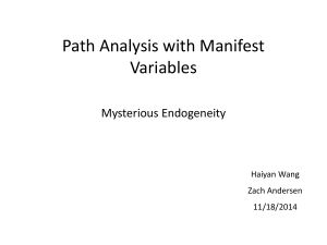 Path Analysis with Manifest Variables