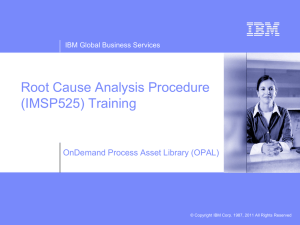 OPAL Root Cause Analysis Training