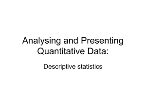 Chapter 17a - Analysing and Presenting Quantitative Data