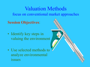 Valuation Methods focus on conventional market