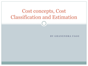 CostconceptsCostClassificationandEstimation