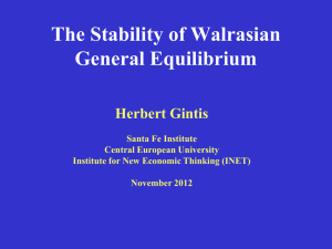 Stability of General Equilibrium