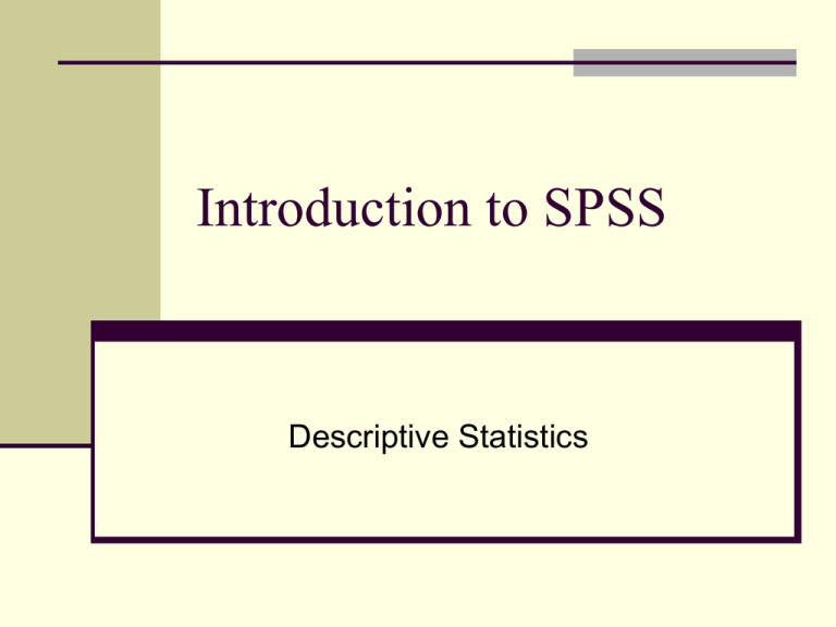 3 1 spss assignment 1 an introduction to spss