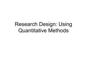Research design: using quantitative methods