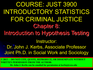 Chapter 8: Introduction to Hypothesis Testing