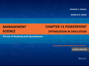 Chapter 15: Optimization In Simulation