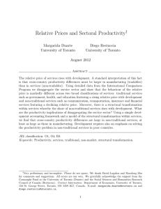 Relative Prices and Sectoral Productivity