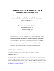 The Emergence of Male Leadership in Competitive Environments