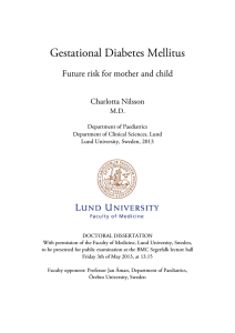 Gestational Diabetes Mellitus