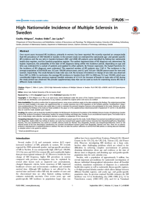 High Nationwide Incidence of Multiple Sclerosis in Sweden