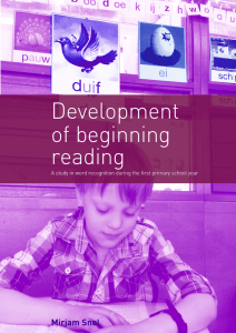 Development of beginning reading - VU-DARE Home