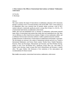 A Meta-Analysis of the Effects of Instructional Interventions on