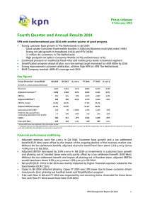 Fourth Quarter and Annual Results 2014