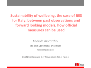 Sustainability of wellbeing, the case of BES for Italy