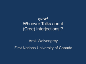 Whoever Talks about (Cree) Interjections