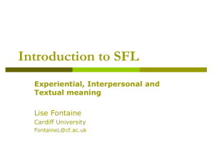 Introduction to SFL - Cardiff University