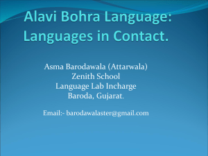 Languages in Contact. - Official Website of the Alavi Bohras