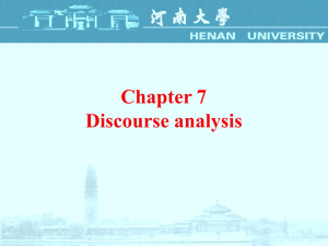 Chapter 7 Discourse analysis Warming up Try to simplify this