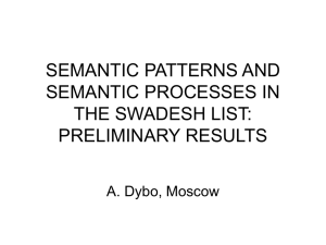 semantic patterns and semantic processes in the swadesh list