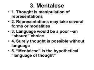 PowerPoint Presentation - 3. Mentalese