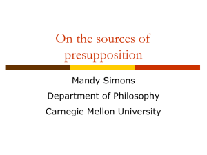 On the sources of presupposition