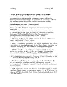 Lexical typology and the lexical profile of Swedish