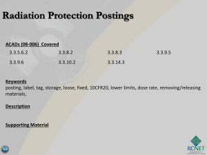 Radiation Protection Postings