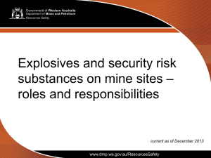Explosives and security risk substances