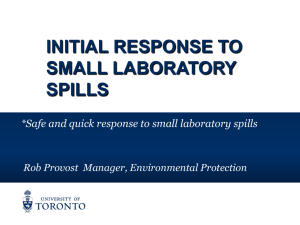 initial response to small laboratory spills