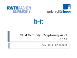 GSM Security: Cryptanalysis of A5/1