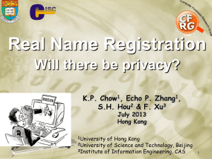 Privacy Preserving Real Name Registration