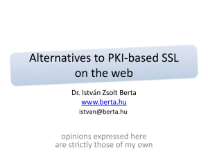 Alternatives to PKI-based SSL on the web