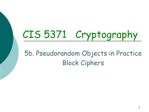 CIS 5371 Cryptography - FSU Computer Science