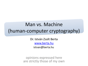 Man vs Machine - Dr. Berta István Zsolt
