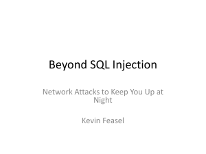 Beyond SQL Injection - Columbus SQL Server User Group